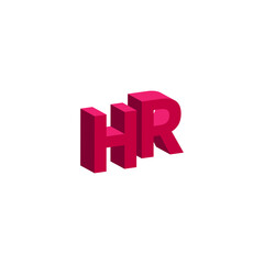 HR abstract logo. Human Resources 3D icon