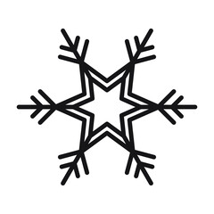 Simple geometric snowflake icon vector illustration, decorative element for Christmas and New year designs, greeting card and more