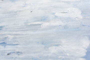 Christmas festive abstract background with natural canvas painting texture. White snow wallpaper. Snowstorm backdrop. Light paint for Christmas banner, xmas decoration, snow New Year design.