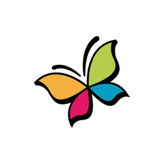 butterfly logo icon design template vector