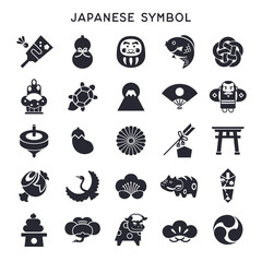 和のシンボル・正月のアイコンセット／シルエット