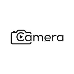 Camera Photography with Text Letter Inspiration Logo Design