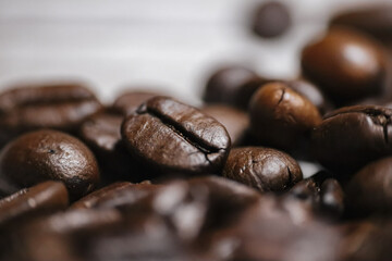 Coffee beans close up