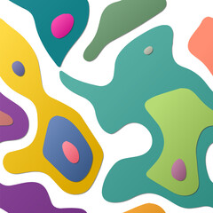 Colorful abstract layers in a papercut style background. Vibrant 3D topography shapes. Awesome for banner, poster, brochure, template, or flyer design. An amazing vector illustration.