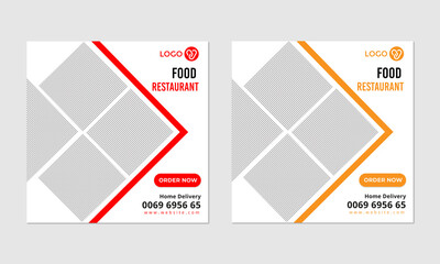 Restaurant and food social media banner design