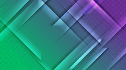 Green violet tech geometric abstract minimal background