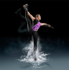 Man figure skating in action © Andrey Burmakin