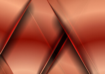 Red glossy glowing stripes abstract tech background. Geometry vector design
