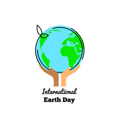 Hands Holding Planet for International Earth Day