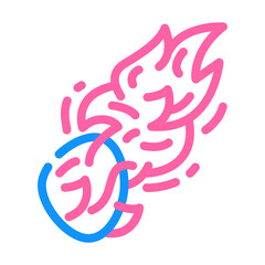 Obraz premium bolide burning color icon vector. bolide burning sign. isolated symbol illustration