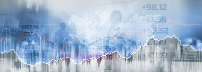 Stock online trading data market financial. Mixed Media concept