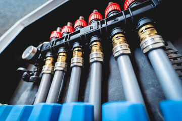 Pump for a water underfloor heating system at home.