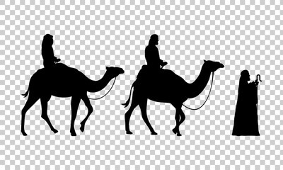 three nativity manger silhouettes