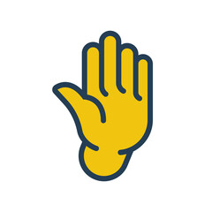 High Five. Flat icon. Cartoon design. Vector illustration flat design. Isolated on white background. Contour black line. Symbol for web applications.