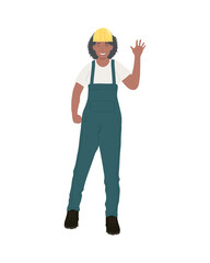 afro woman wearing helmet