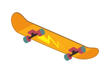 Fotobehang yellow skateboard with ray © Gstudio