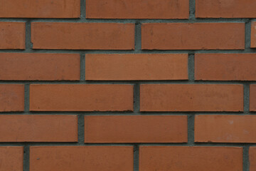 The background of a brick wall, made of red, ceramic bricks. Textured brick wall, with a beautiful...