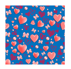 Vector background with hearts on romantic themes, suitable for gift paper, greetings cards and the like 