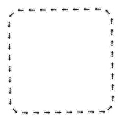 Square ants isolated on white background. Vector insects character in flat style for books illustration.