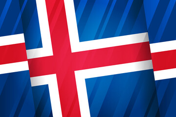 Iceland flag festive banner. Icelandic Republic Day. Iceland national day. Iceland independence Day.