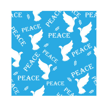Fototapeta  Vector pattern with pigeons and inscriptions, suitable for printing on fabrics, and backgrounds 