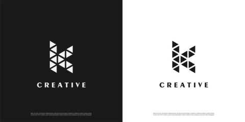 Letter K logo icon abstract design template elements	