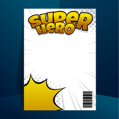 Comic magazine design template with cartoon style element