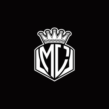 ML Logo monogram with luxury emblem shape and crown design template
