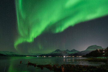 aurora over the fjord