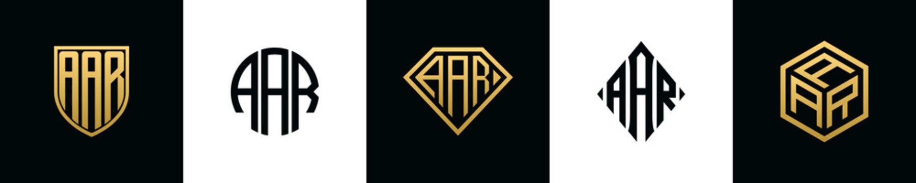 Initial letters AAR logo designs Bundle