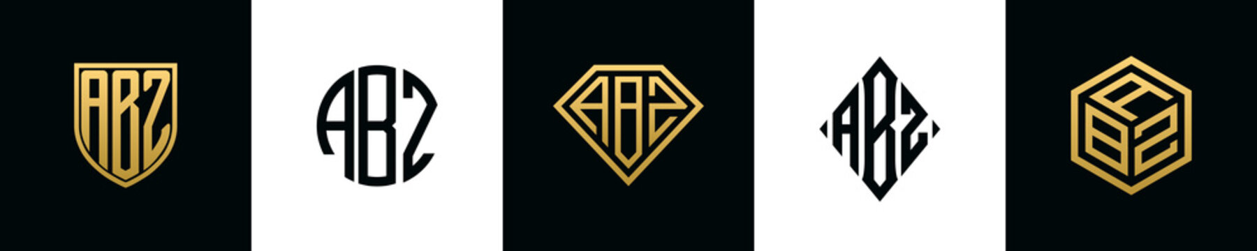 Initial letters ABZ logo designs Bundle