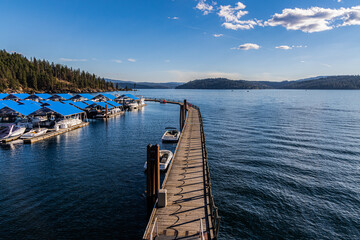 The Longest Floating Dock on Lake Coeur d' Alene, Coeur d' Alene, Idahoe, USA