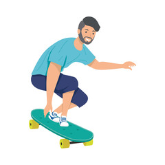 Fototapeta premium bearde man in skateboard