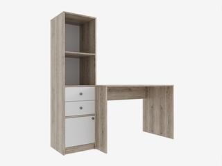 3d rendering of a desktop with a computer.