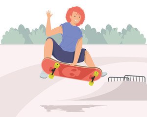 skater girl in skateboard © Gstudio