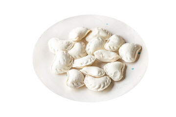 vareniki raw stuffed dumplings ready to cook meal snack on the table copy space food background