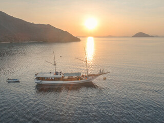 Enjoying sunrise while living on board at Labuan Bajo, Indonesia