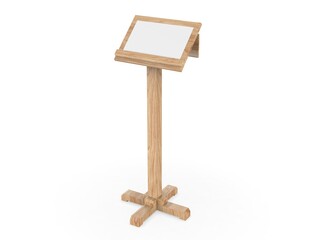 Blank Wait to be seated sign template, 3d render illustration.