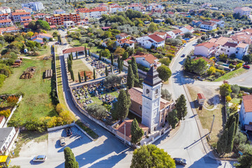 An aerial view of Peroj, Istria, Croatia