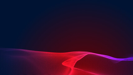 Abstract dot red purple wave gradient texture technology background.