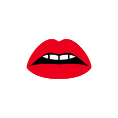 Sexy woman red lips, female open beauty mouth