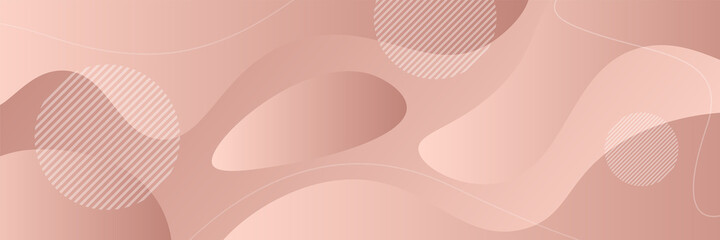 Wide web fluid banner with smooth shapes