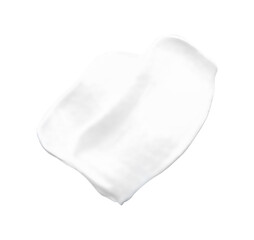 Hand drawn white paint brush stroke smear isolated on white background. Abstract creative art swatch.