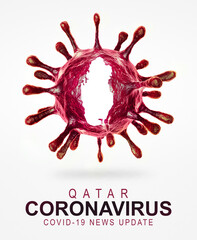 Corona Virus, COVID 19, Pandemic - 3D rendering and illustration - Qatar