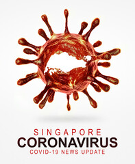 Corona Virus, COVID 19, Pandemic - 3D rendering and illustration - Singapore