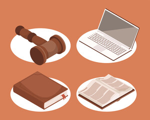 four legal juridical icons