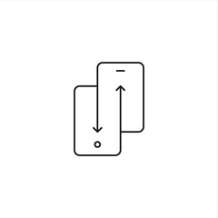 mobile phone transfer logo sync icon line style graphic design vector