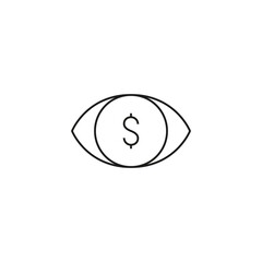 eye money analytics single icon line style graphic design vector