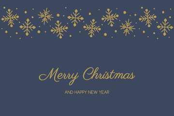 Design of a Christmas card with snowflakes and wishes. Vector