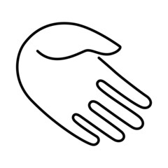 Opened palml. Icon. Continuous line drawing illustration.